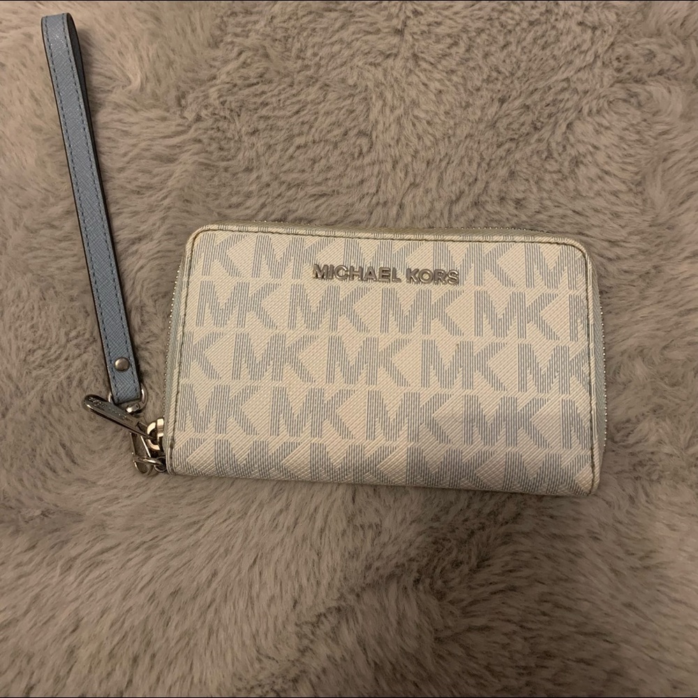 Michael Kors powder blue wristlet
